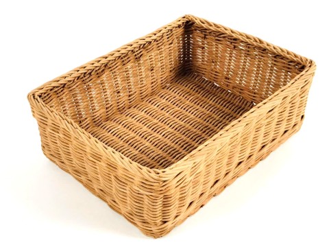 Premium Rectangular Natural Rattan Storage Basket with Standard Weave